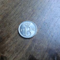 monnaie belgique 25 c  1974