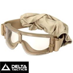 Masque de protection airsoft Tan X8 Delta Tactics avec anti-bu&eacute;e