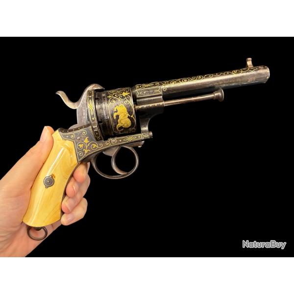EXCEPTIONNEL REVOLVER LEPAGE FR�RES � PARIS cal. 12mm � broche