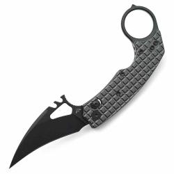 Couteau Miguron Ameight Knives MK-2 Karambit Lame Acier 14C28N Black Manche Grey Alu AME507BDG