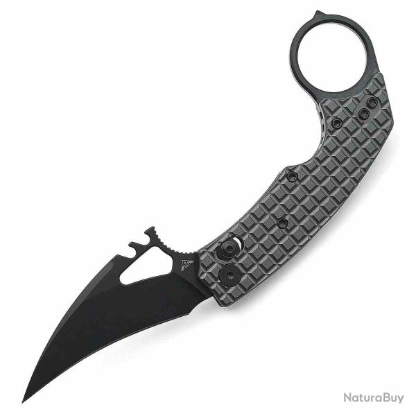 Couteau Miguron Ameight Knives MK-2 Karambit Lame Acier 14C28N Black Manche Grey Alu AME507BDG