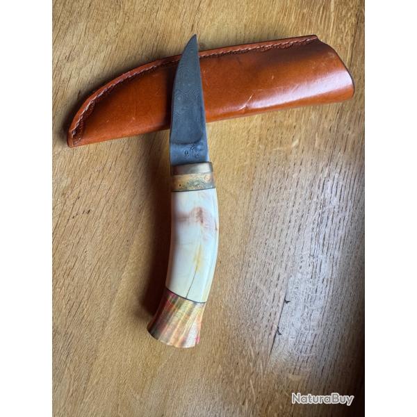 Couteau droit chasse v�ritable Damas