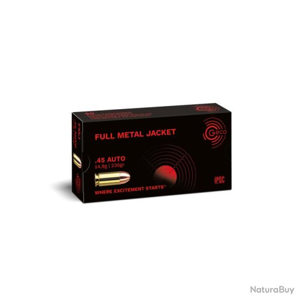 Cartouches Geco 45acp FMJ 230gr - 14.9g