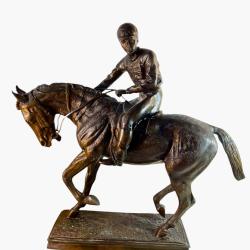 Bronze jockey d'apr&egrave;s Isidore bonheur