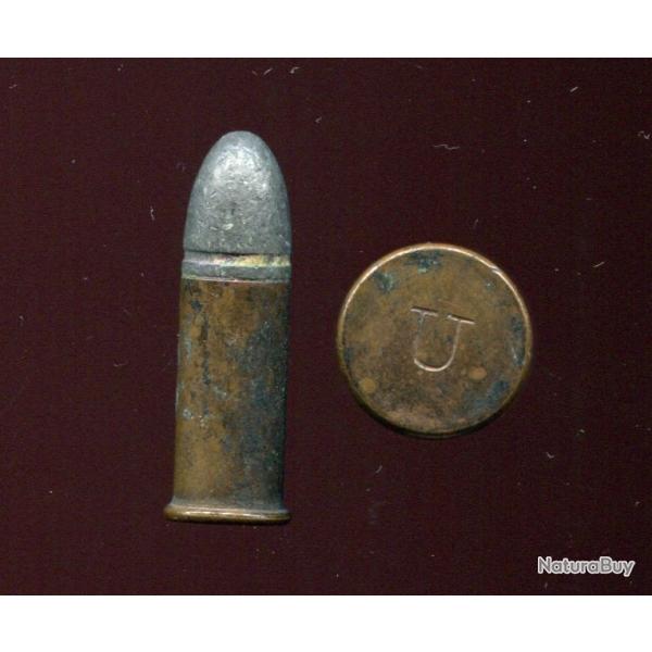 .44 Long Rim Fire - cartouche US peu courante - �tui cuivre de 24.4 mm - marquage : U