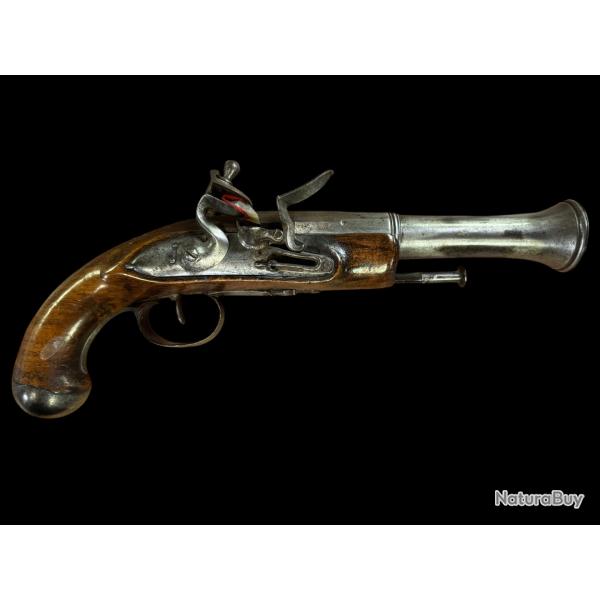 magnifique pistolet � silex tromblon