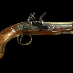 pistolet &agrave; silex de marine anglaise 18 eme