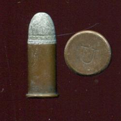 .38 Rim Fire USA - &eacute;tui cuivre 19.4 mm - balle plomb 1 gorge - marquage : U