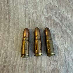 3 cartouches 7.62x25 Tokarev neutralis&eacute;es
