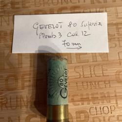1 cartouche GEVELOT 80 Supervix plombs 3 cal 12 collector