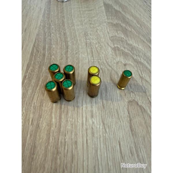 Lot de 8 munitions � blanc 9mm PAK (standard et gaz CS)