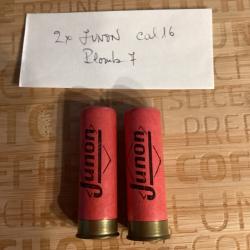 Lot 2 cartouches JUNON  cal 16  plombs 7. collector