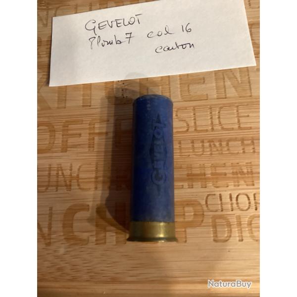 1 cartouche Gevelot cal 16  plombs 7 collector