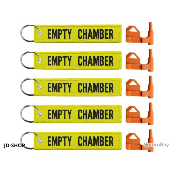 Lot de 5 Drapeaux de S�curit� Chambre Vide + Porte-Cl�s | Fusil Pistolet Chasse Indicateur S�curit�