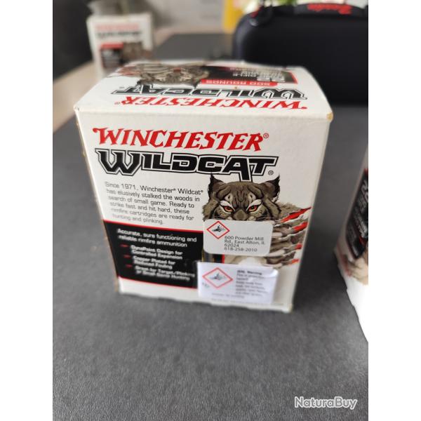 2 boites munitions 22lr winchester wildcat 40 grains, 500 par bo�te