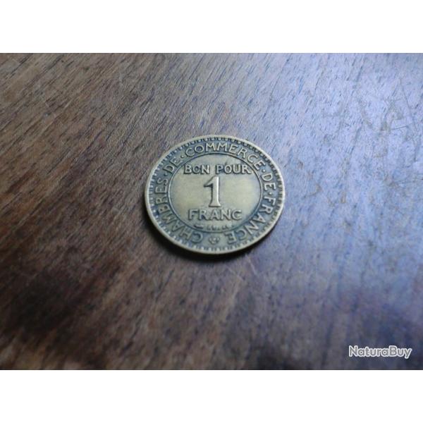 monnaie 1 franc chambre du commerce 1924