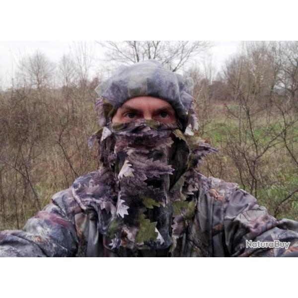 Cagoule camouflage avec voilette visage pour poste aff�t. En stock, livraison rapide !