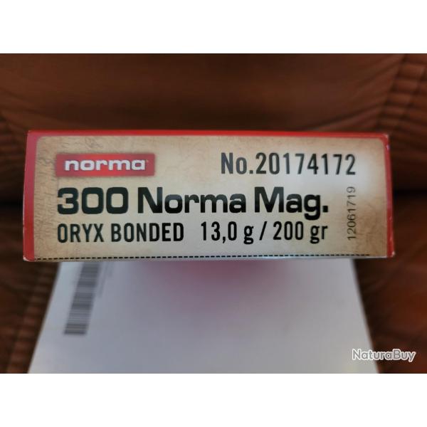 2 Boites de 20 Balles NORMA ORYX BONDED neuves - Calibre 300 Magnum - 200 gr soit 13 g