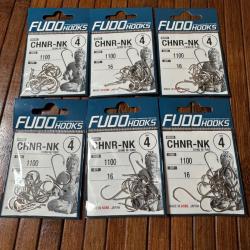 LOT P&Ecirc;CHE 6 PAQUETS HAME&Ccedil;ON FUDO HOOKS JAPAN taille 4
