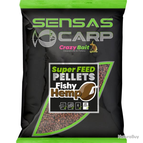 SENSAS SUPER FEED PELLETS FISHY HEMP 650GR SENSAS 2mm