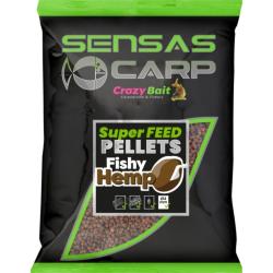 SENSAS SUPER FEED PELLETS FISHY HEMP 650GR SENSAS 4mm