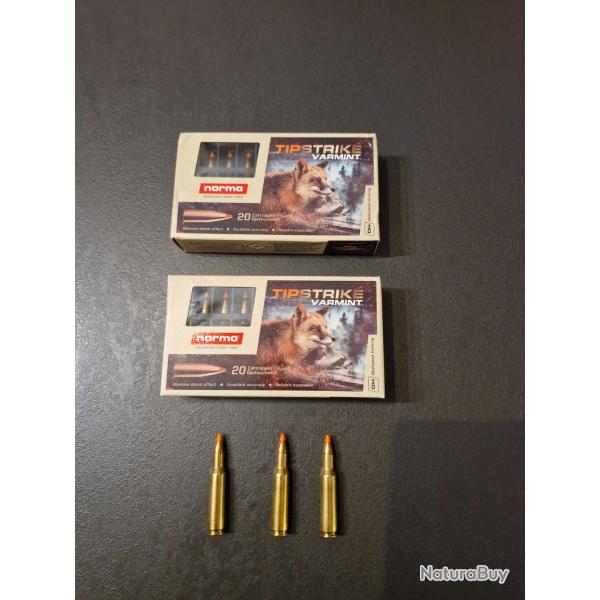 2 bo�tes de munitions 222 rem Tipstrike