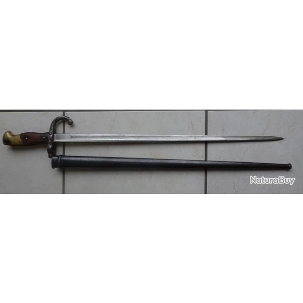 BELLE  BA�ONNETTE  MOD�LE  1874 pour FUSIL GRAS  AVEC  FOURREAU  FABRICATION  STEIR  1877