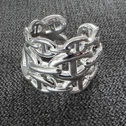 Herm&egrave;s - Bague Cha&icirc;ne d'ancre Encha&icirc;n&eacute;e - grand mod&egrave;le - HERMES - taille 53