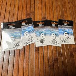 Lot p&ecirc;che 5 paquets d'Hame&ccedil;on Simple C&C Fishing Wormer Ringed 6