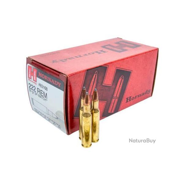 Cartouches HORNADY Calibre 222REM SP MATCH - 50grs - Boite de 50 unit�s
