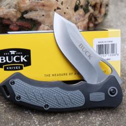 Couteau Buck 780 Exert Lame Acier 420HC Manche Black/Gray Rubber Linerlock Clip
