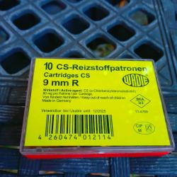 1 Bo&icirc;te de 10 munitions Gaz CS WADIE calibre 9mm R