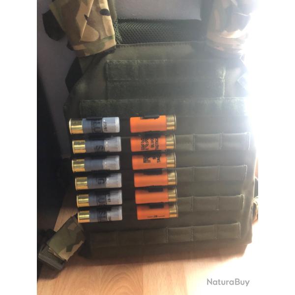 LOT DE 2 PORTE CARTOUCHE CALIBRE 12