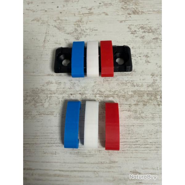 Cache Rail picatinny x6Bleu blanc rouge