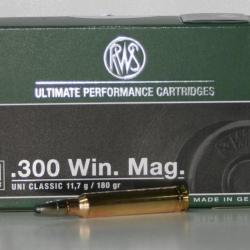 MUNITIONS RWS UNI CLASSIC 180GR CAL. 300 WIN MAG X20