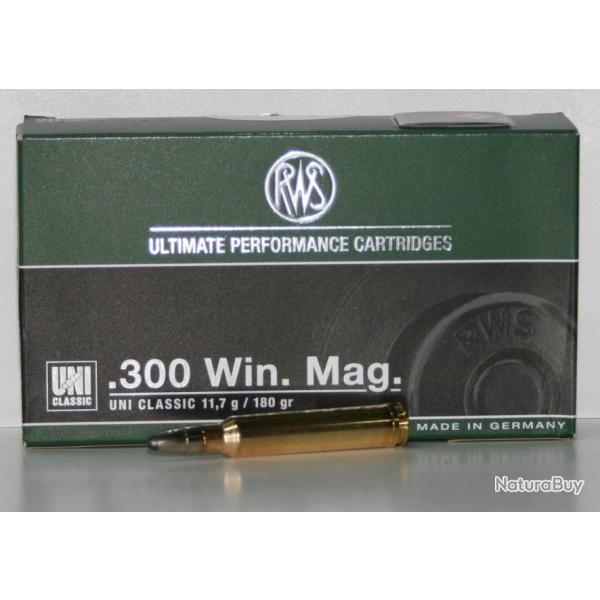 MUNITIONS RWS UNI CLASSIC 180GR CAL. 300 WIN MAG X20