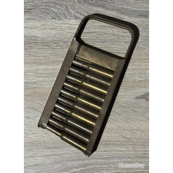 Clip chargeur de mitrailleuse Breda munitions calibre 6,5x52 Carcano