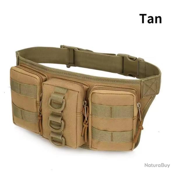 Equipement airsoft/militaire - Sac de ceinture imperm�able en tissu Oxford - Tan (2)