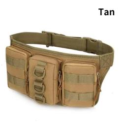 Equipement airsoft/militaire - Sac de ceinture imperm&eacute;able en tissu Oxford - Tan (4)