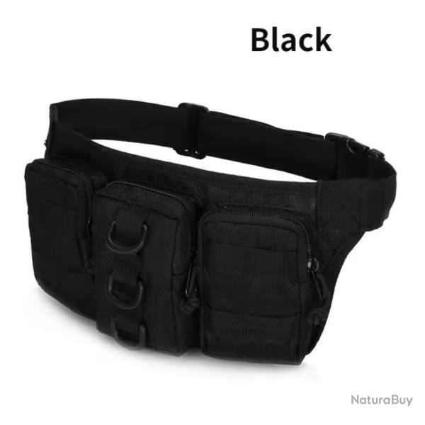Equipement airsoft/militaire - Sac de ceinture imperm�able en tissu Oxford - Black (4)