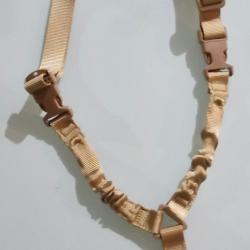 Sangle tactique Tan/beige armes r&eacute;elles ou r&eacute;pliques, flexible, r&eacute;glable, boucle m&eacute;tal
