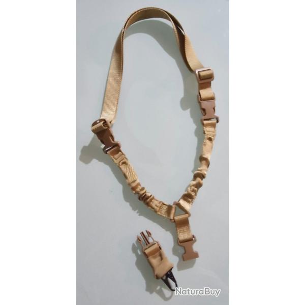 Sangle tactique Tan/beige armes r�elles ou r�pliques, flexible, r�glable, boucle m�tal