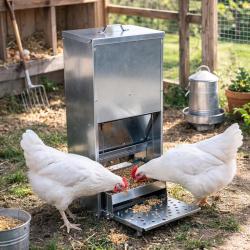 Mangeoire m&eacute;tallique anti nuisibles 23 kg