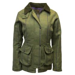 Manteau tweed femme Vert clair &agrave; carreaux prunes &Eacute;l&eacute;gance r&eacute;tro et protection imperm&eacute;able