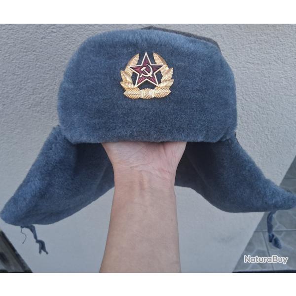 CHAPKA-OUCHANKA CHAPEAU MILITAIRE TAILLE 58 SOLDAT ARM�E DE TERRE NOS URSS 1986