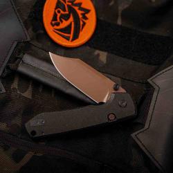 Couteau Vosteed Raccoon 2.0 Lame Acier 14C28N Manche Black Micarta Top Liner Lock IKBS VOSA2926