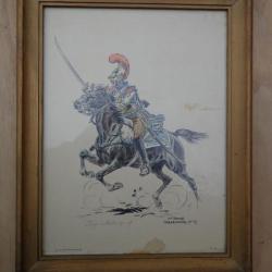 Gravure ancienne cavalier1e Empire
