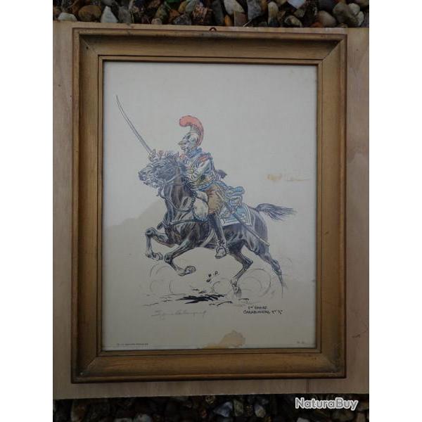 Gravure ancienne cavalier1e Empire