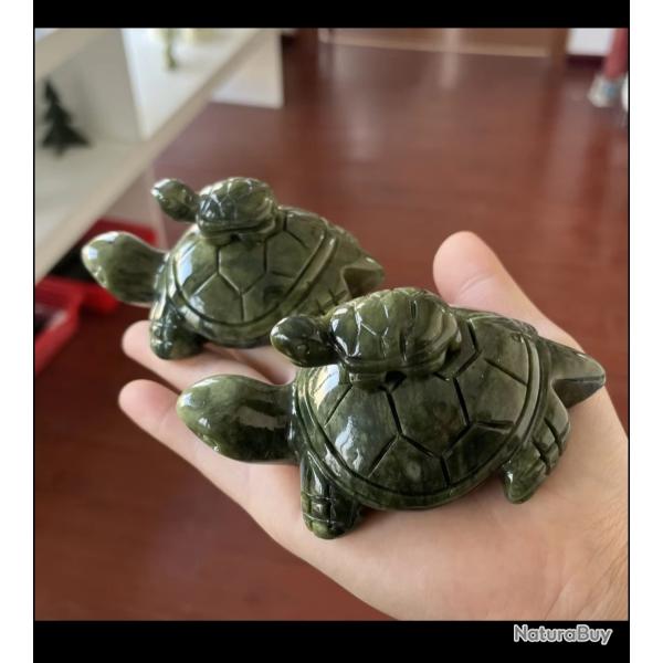 Tortue en serpentine, sculpture lourde