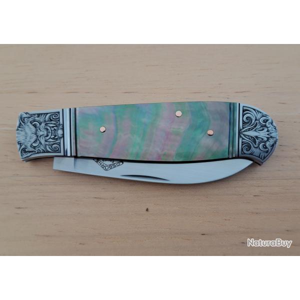 Couteau artisanal par Warren Osborne grav� par Jon Robyn Neuf. Unique